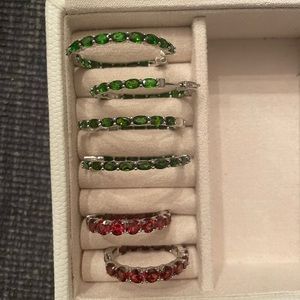 Gemstone & Sterling Silver Hoop Earring Bundle